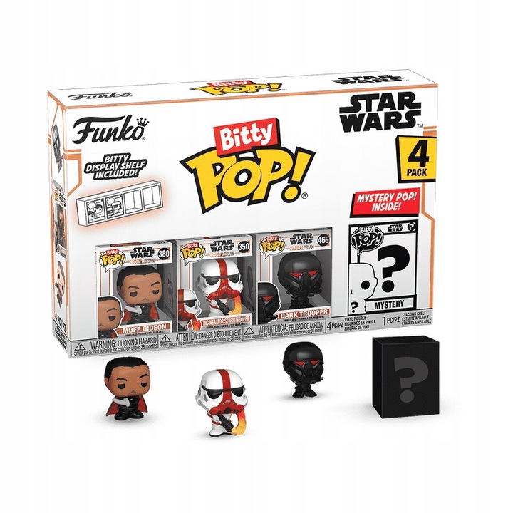 Комплект фигурки Bitty Pop! Star Wars The Mandalorian, Moff Gideon, Incinerator Stormtrooper, Dark Trooper, 2,3см, 4 фигурки