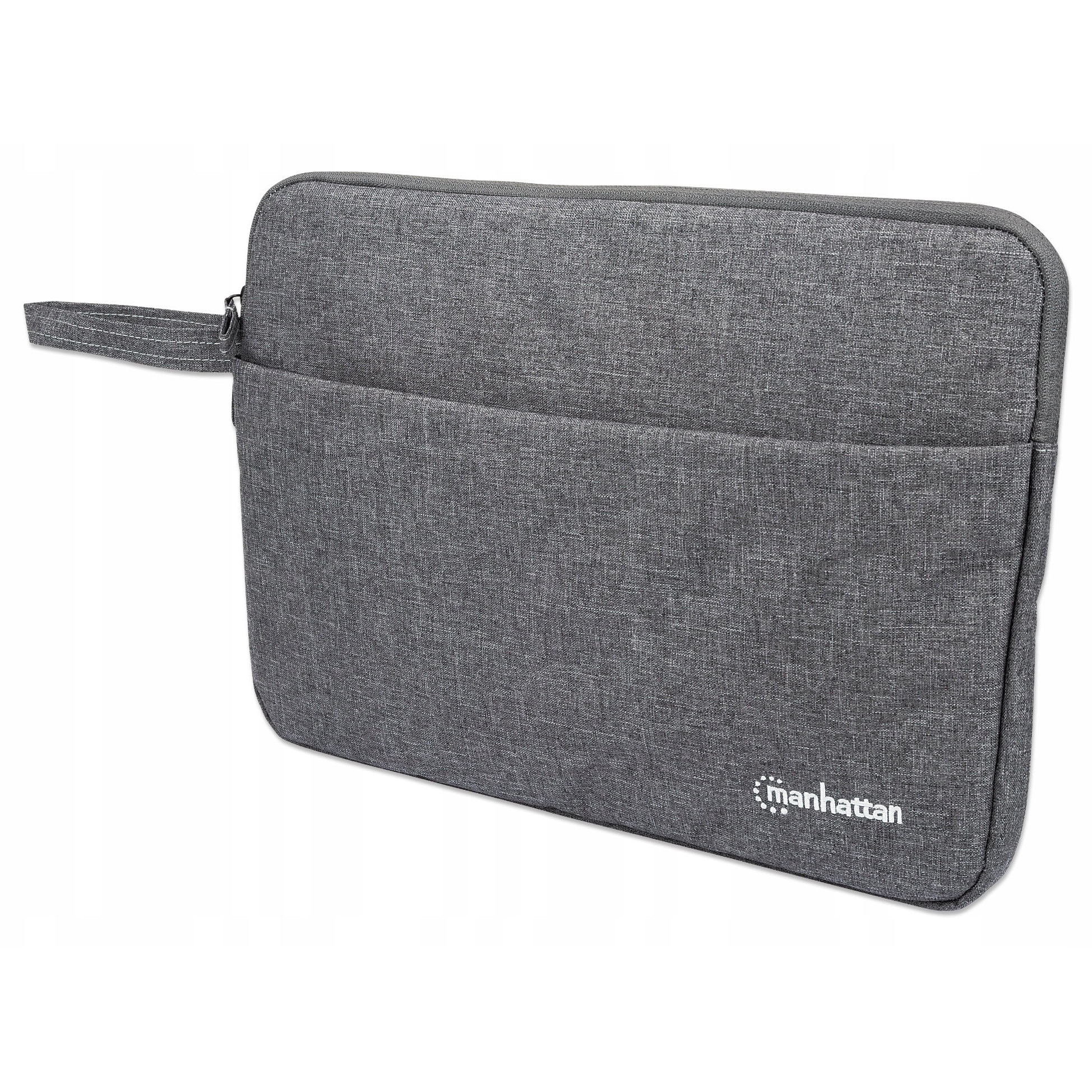 Manhattan, Husa pentru laptop din poliester cu invelis impermeabil, captusita cu polar, buzunar frontal cu fermoar, Seattle 439916, Gri, 14.5"