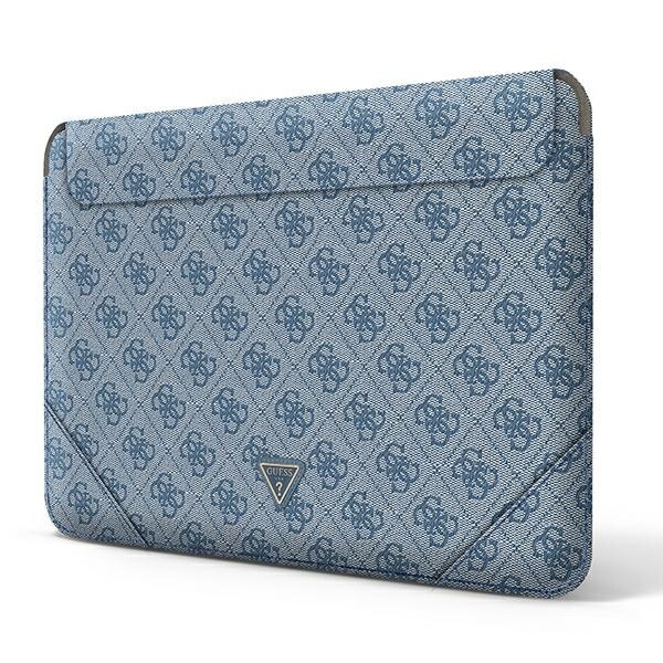 Etui laptop Guess 4G Uptown, 13-14", ecologic, albastru, 237x347mm
