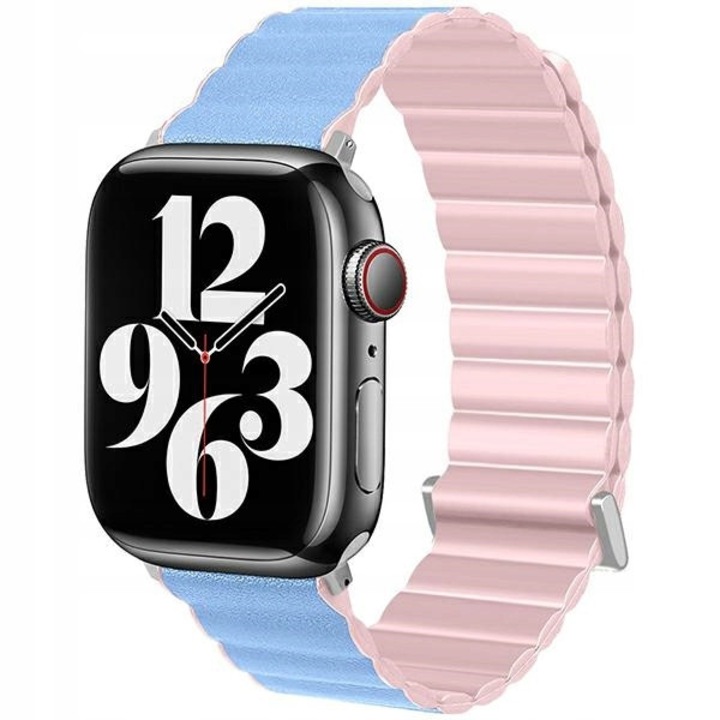 Магнитна каишка Beline Magnetic Pro за Apple Watch, розово-синя, 42/44/45/49мм