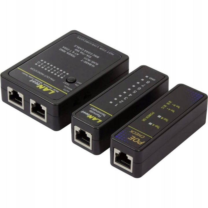 LogiLink WZ0015P kábel teszter, fekete, PoE programozóval, 160g