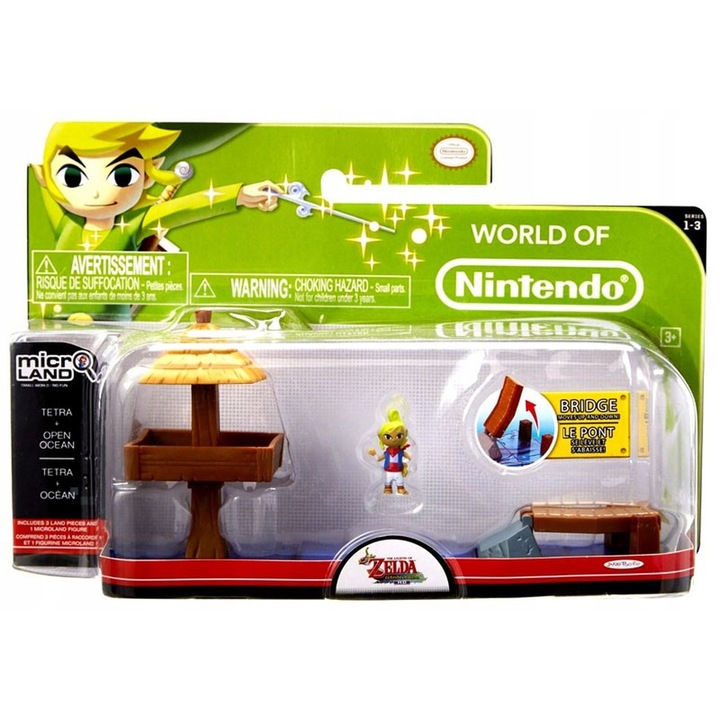 Комплект аксесоари Nintendo W3 Tetra Water/Ocean, фигурка Super Mario, 2,5x1,5x1см