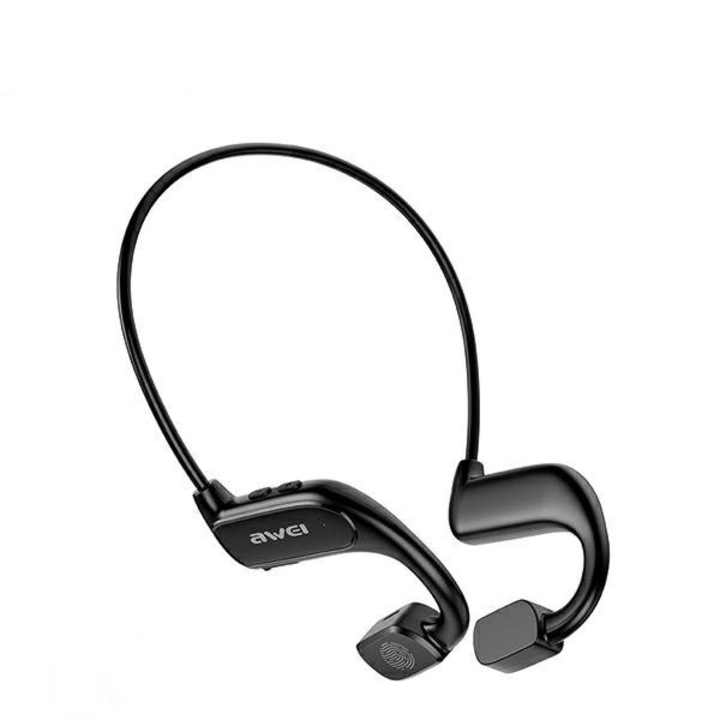 Casti wireless Awei A896BL, tehnologie de conductie a aerului, rezistenta la apa IPX4, negru, 88g