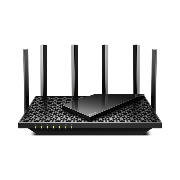 Router Wi-Fi TP-Link AX73, dual-band, 5400 Mb/s, 6 antene, negru, 272,5x147,2x49,2mm