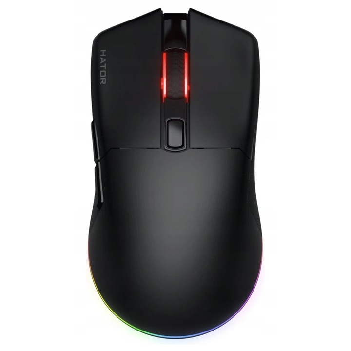 Мишка Hator Pulsar 3, 12000 DPI, 6 бутона, многоцветна подсветка, бяла