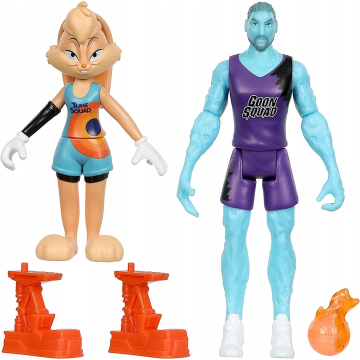 Комплект фигурки Space Jam: A New Legacy, Spin Master, Lola Bunny и Wet/Fire, 5 инча, многоцветен, 22x21,5x6см