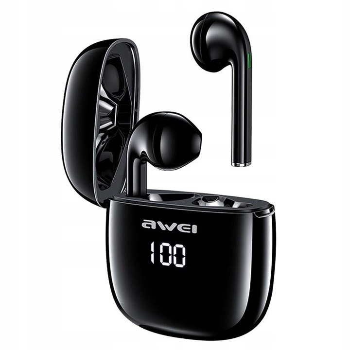 Awei T28P TWS vezeték nélküli fülhallgató, Bluetooth 5.0, IPX4, töltőállomással