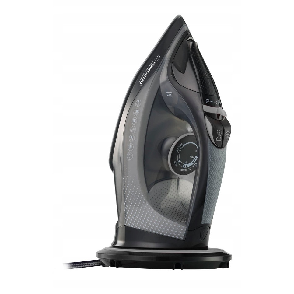 Fier de calcat fara fir Esperanza Satin ceramic 2600W, capacitate 300ml, culoare alba