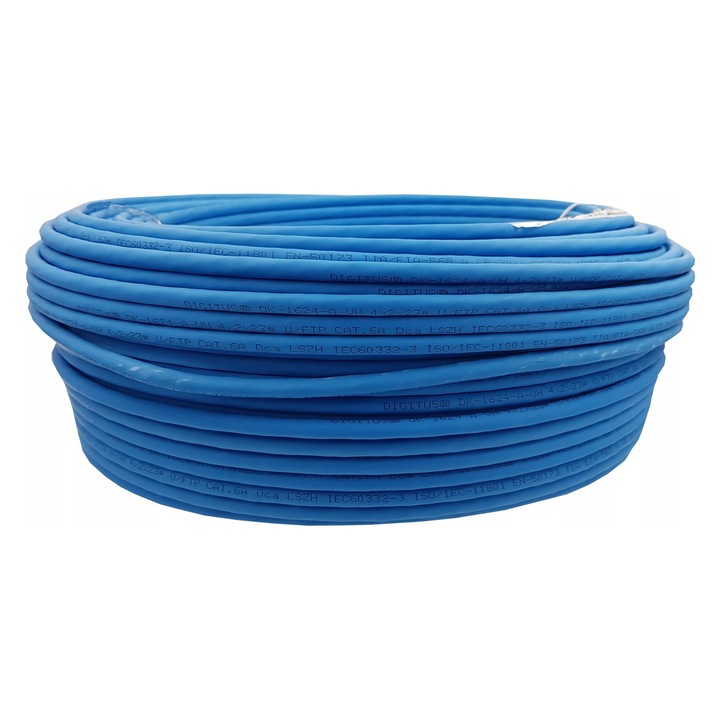 Digitus CAT 6A hálózati kábel, U/FTP, 100m, kék