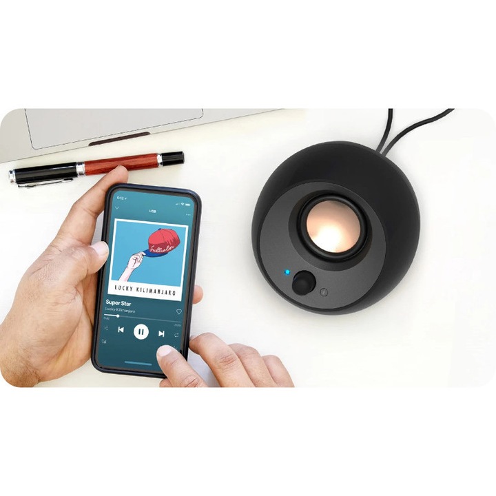 Set boxe Creative Pebble V3 2.0, 16 W, USB-C, Bluetooth 5.0, negru ...