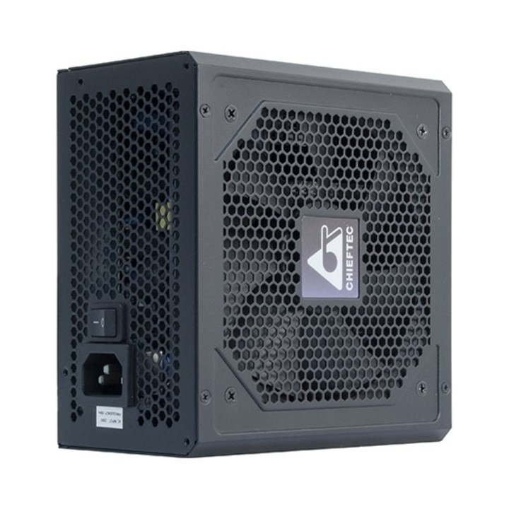 Sursa alimentare Chieftec GPE-600S 600W ATX-12V, ventilator 120 mm, PFC activ, 6 x SATA, protectii OVP/UVP/SCP/OPP, Negru, 1 buc