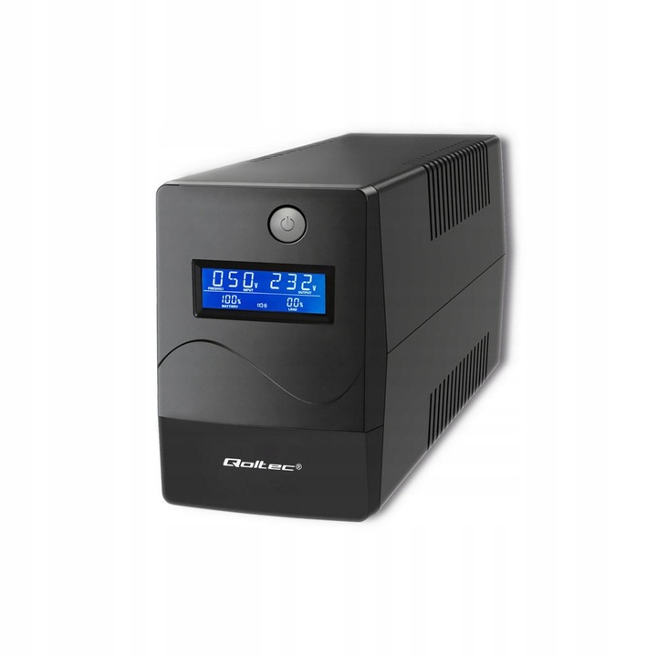 Qoltec Monolith 850VA 480W fekete UPS tápegység 100x286x144mm