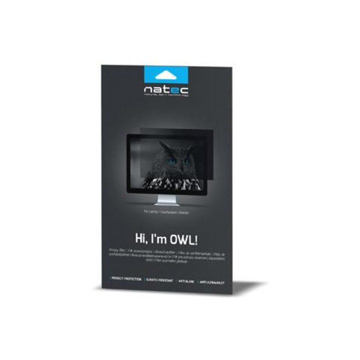 Natec Owl 21,5" adatvédelmi szűrő, 16:9, szemvédelem, könnyű felszerelés