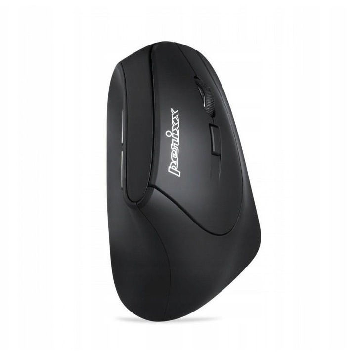 Mouse wireless Perixx PERIMICE-715 II, vertical ergonomic pentru dreptaci, rezolutie 800/1200/1600 dpi, Negru, 1 buc.