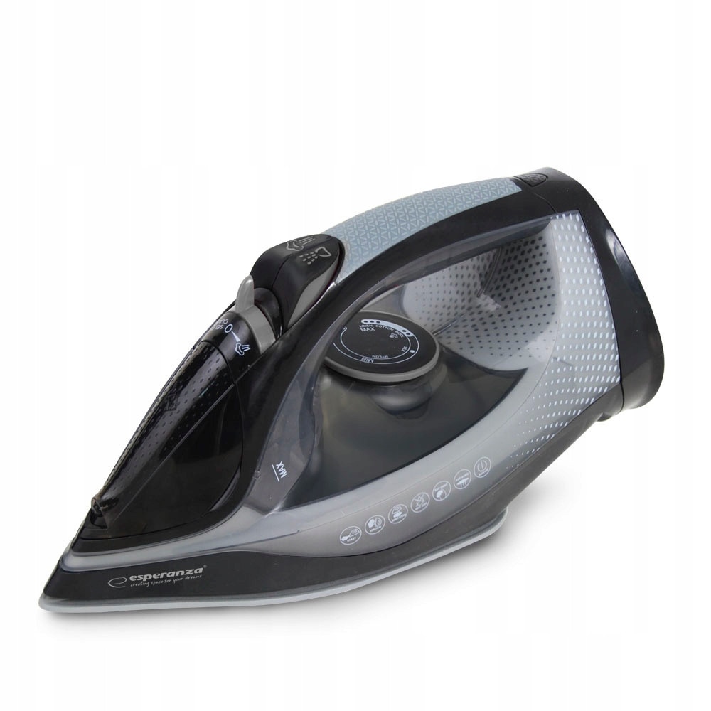 Fier de calcat fara fir Esperanza Satin ceramic 2600W, capacitate 300ml, culoare alba