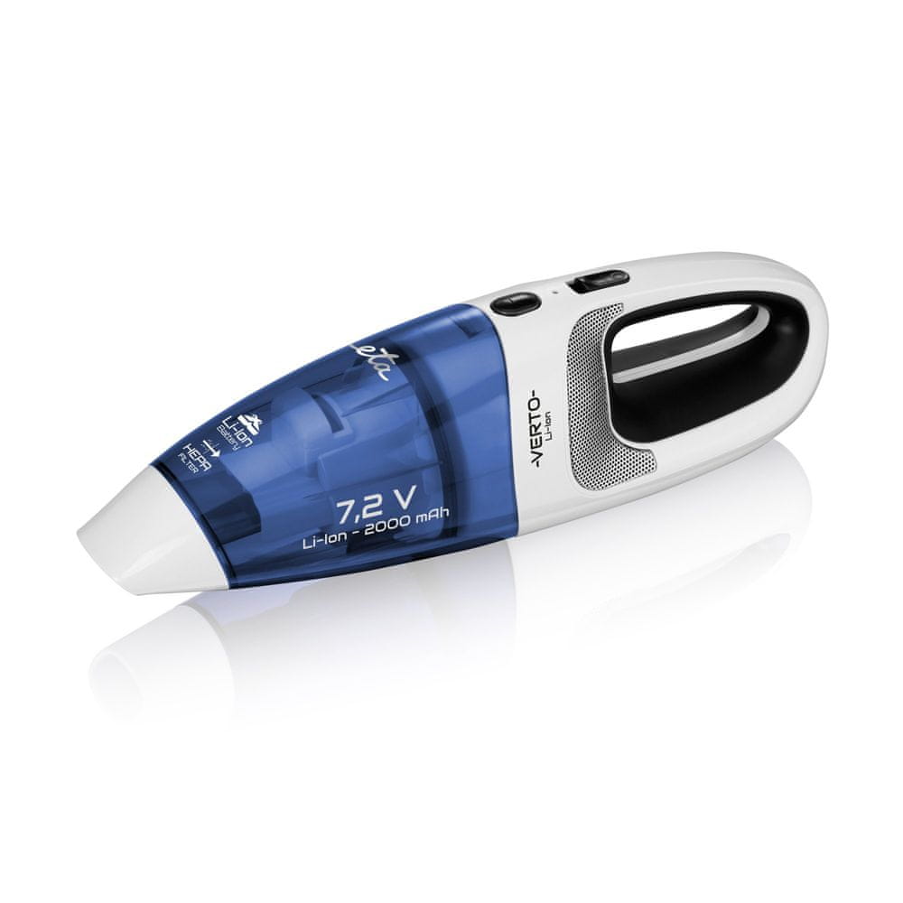 Aspirator manual ETA Verto, 7.2V, 15 min autonomie, alb-albastru, set complet