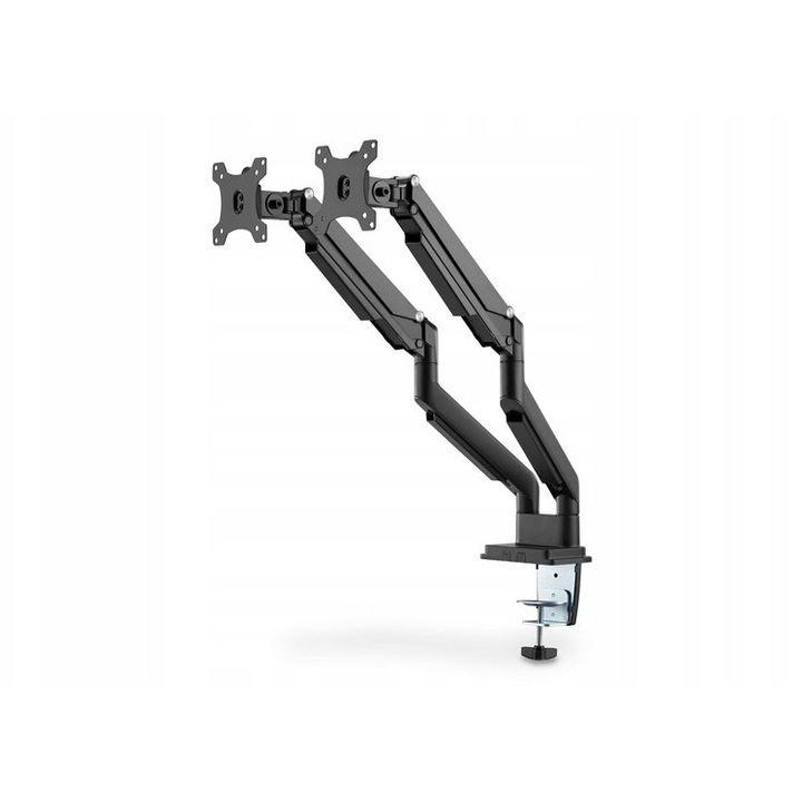 Digitus dupla asztali kar monitorokhoz 15"-32", max. 2x9kg, állítható magasságú, fekete