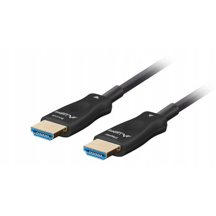 Lanberg CA-HDMI-30FB-0800-BK HDMI kábel, M/M optikai AOC, aktív, HDMI 2.1 8K Ultra High Speed, 48 Gb/s, Fekete, 80 m