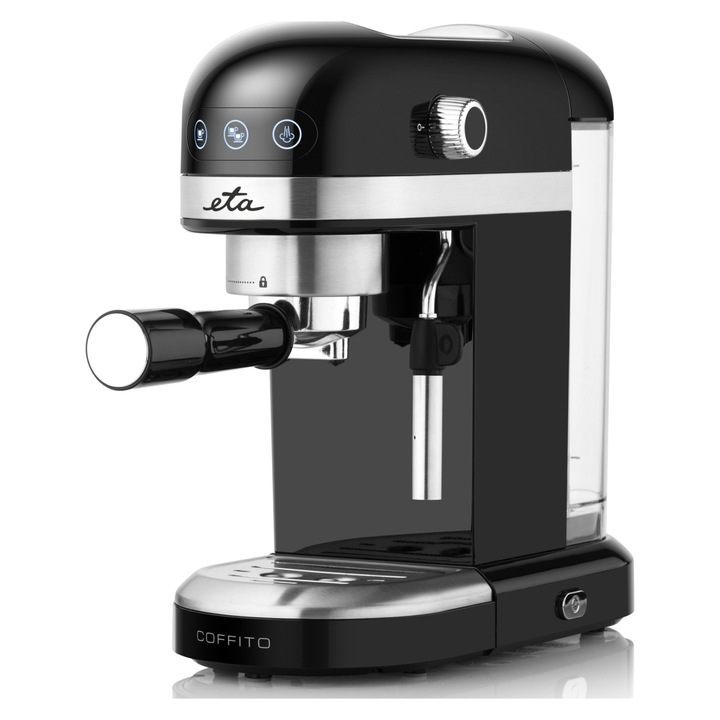 Espressor ETA Coffito, 20 bar, sistem Thermoblock, negru, 15,5x30x22cm, set cu 2 coloane din inox