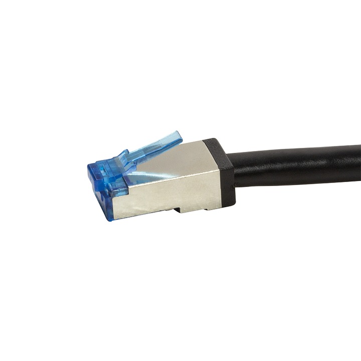 Patchcord Cat.6A S/FTP 40m, PVC+PE, fekete