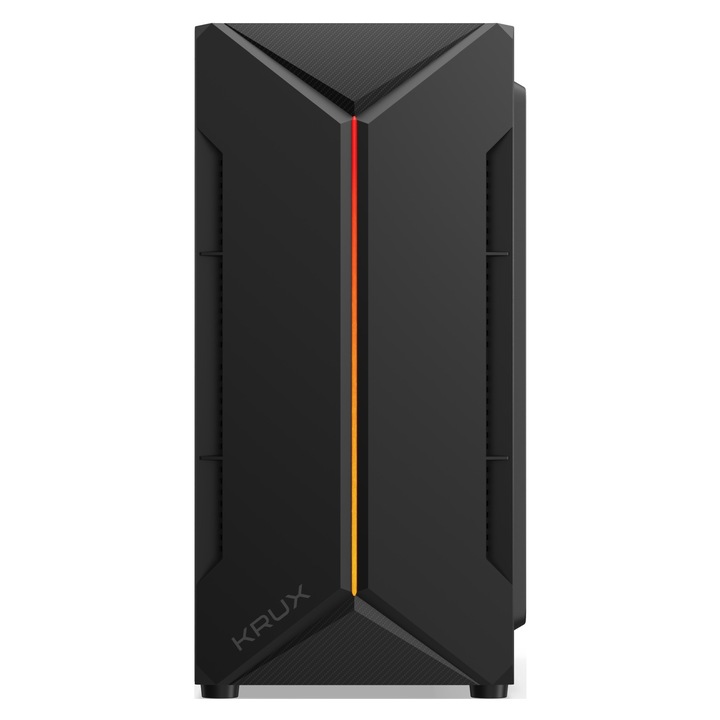 Кутия KRUX Astro, microATX/mITX, 1 вентилатор 80мм, 2 вентилатора 120мм, черна, 184x352x359мм