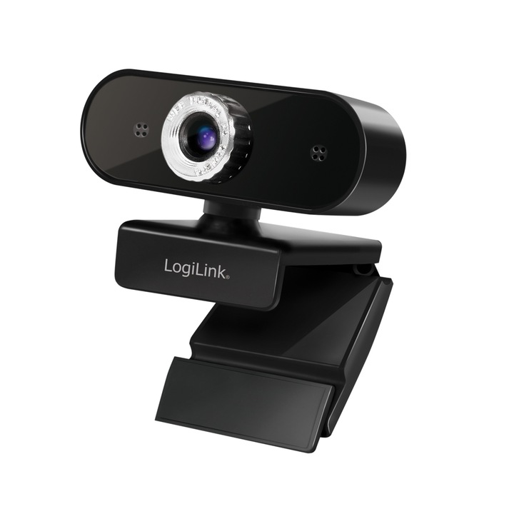 Camera web Full HD, Logilink, USB, microfon, neagra, 0.109 kg