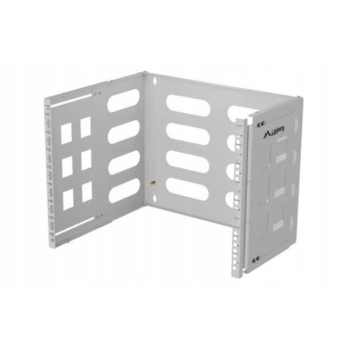 Lanberg 8U 497x400x240mm 19" fali rack tartó, szürke