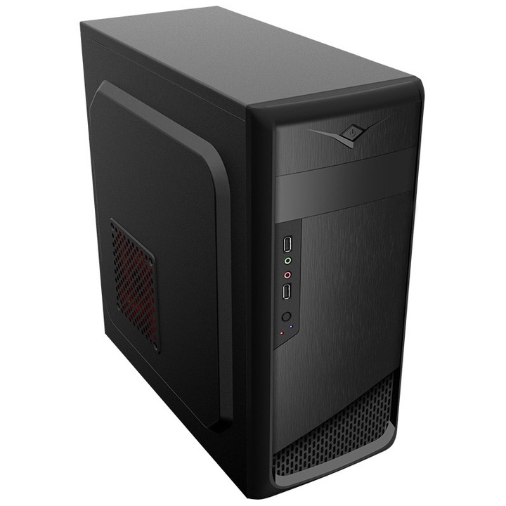Akyga AK995BK Micro ATX ház, fekete, 416x200x412mm, tápegység nélkül