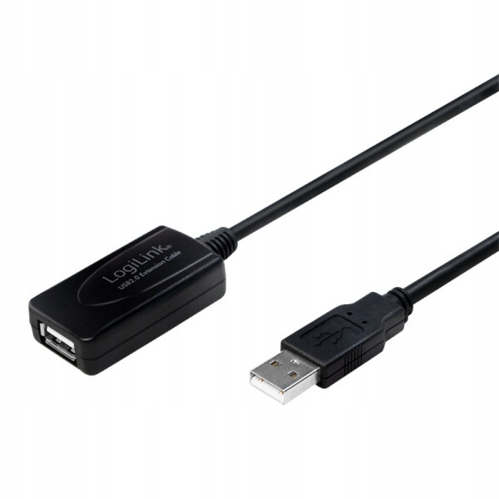 LogiLink UA0143 aktív USB kábel, 10m, fekete