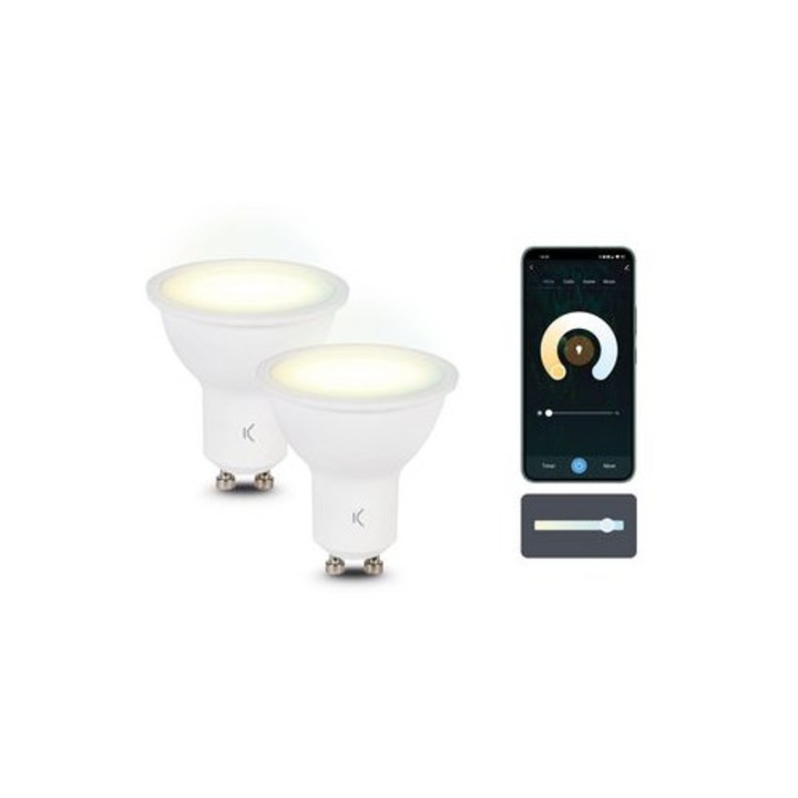 Bec Smartled Izzó 5.5W Gu10, CCT2, fehér