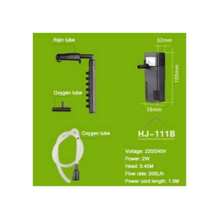 Pompa aer acvariu mini, filtru intern nano, submersibil, 2W-220V