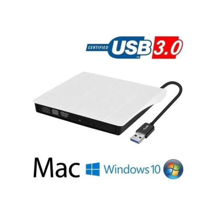USB 3.0 Ultra Slim külső optikai meghajtó, hordozható, DVD CD író, 1043