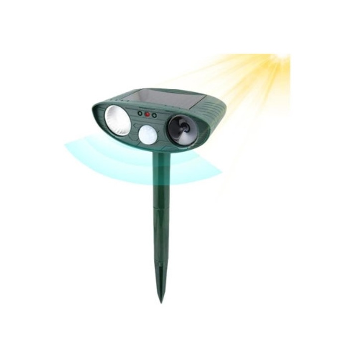 Repelent ultrasonic pentru soare pentru pisici, eficient impotriva sobolanilor, L H2155