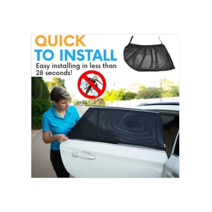 Parasolare auto set 2 piese protectie laterala izolatie negru