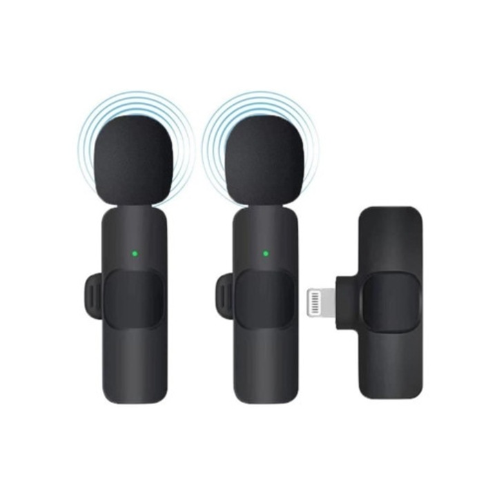 Microfon lavaliera Mirfak, USB-C, 3m cablu, omnidirectional, negru
