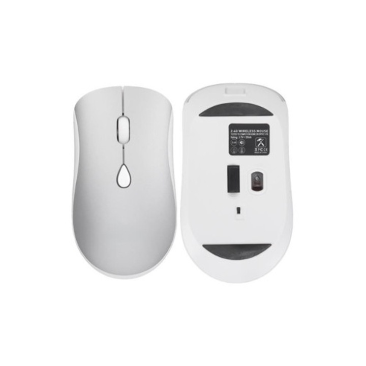 Mouse optic portabil 2.4G, argintiu