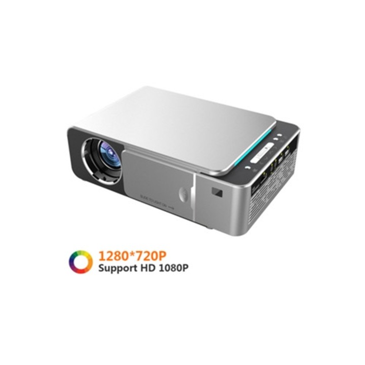 Videoproiector YG520 LED 1080P, negru, cu HDMI, USB, AV, SD, pentru display smartphone