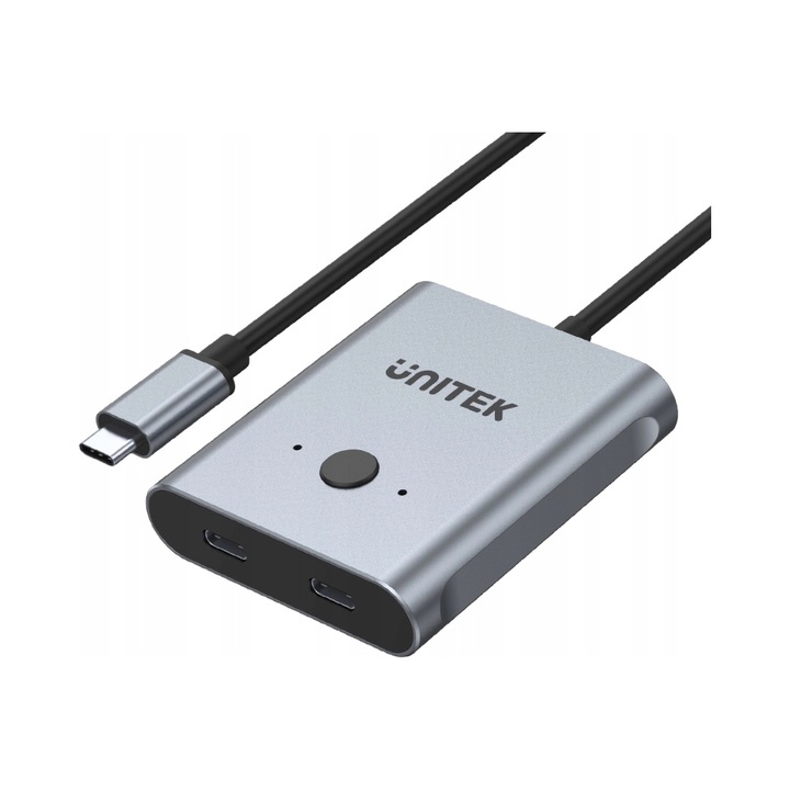 USB-C хъб Unitek, 4K 144Hz, 100W, черен, размери 66,5x15x57,5mm
