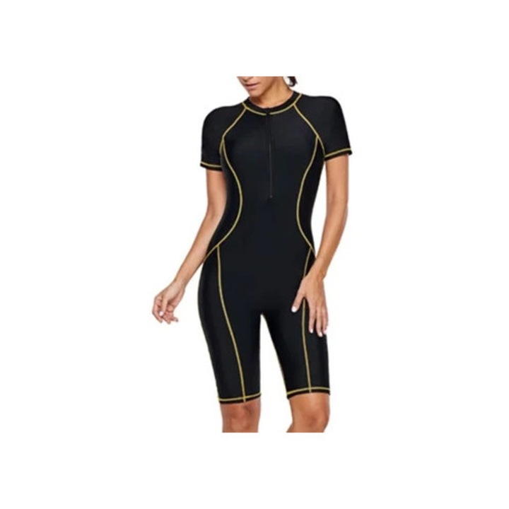 Costum de neopren pentru femei cu fermoar rapid si protectie solara pentru surfing si snorkeling