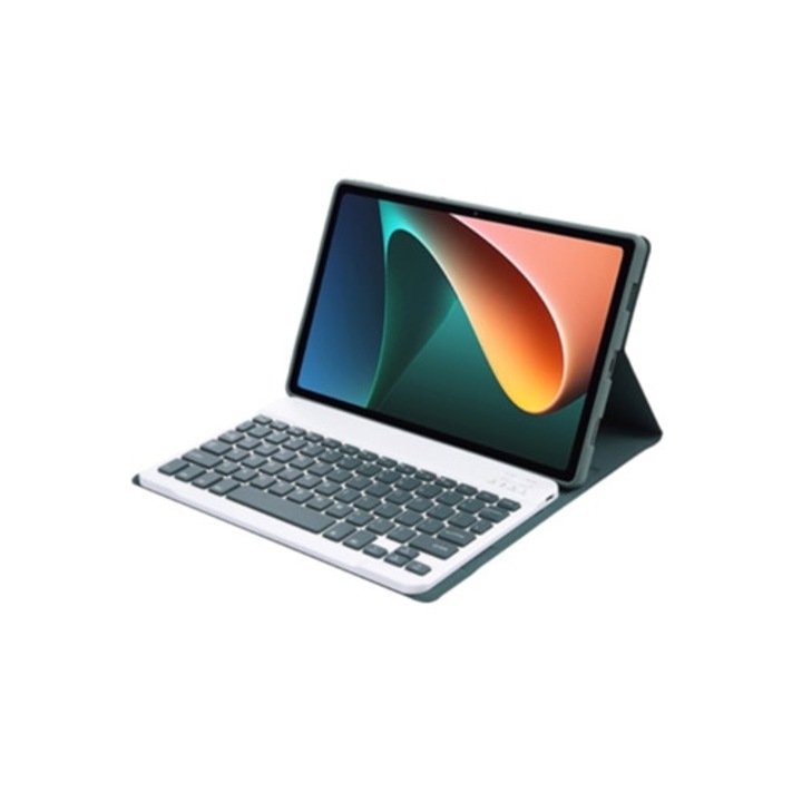 Husa tableta cu tastatura Bluetooth detasabila, pentru Xiaomi Pad 5/5 Pro, TPU piele, verde inchis