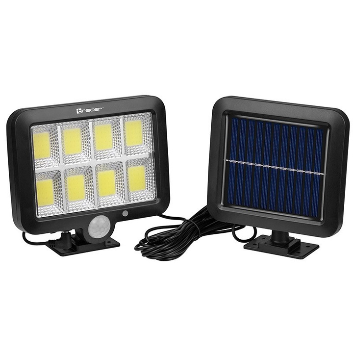 Tracer Jupiter LED napelemes lámpa, 80W, mozgásérzékelővel és alkonykapcsolóval, állítható, 1200 mAh