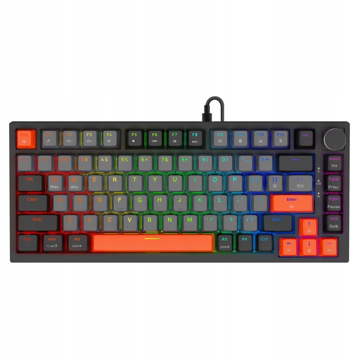 Savio Astral 75% mechanikus billentyűzet, mágneses, RGB, fekete, 82 billentyű, 1.8m