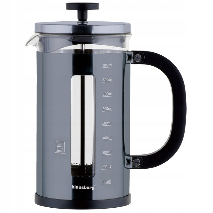 Zaparzacz piston Klausberg 1000ml sticla borosilicata inox 12x10x18cm