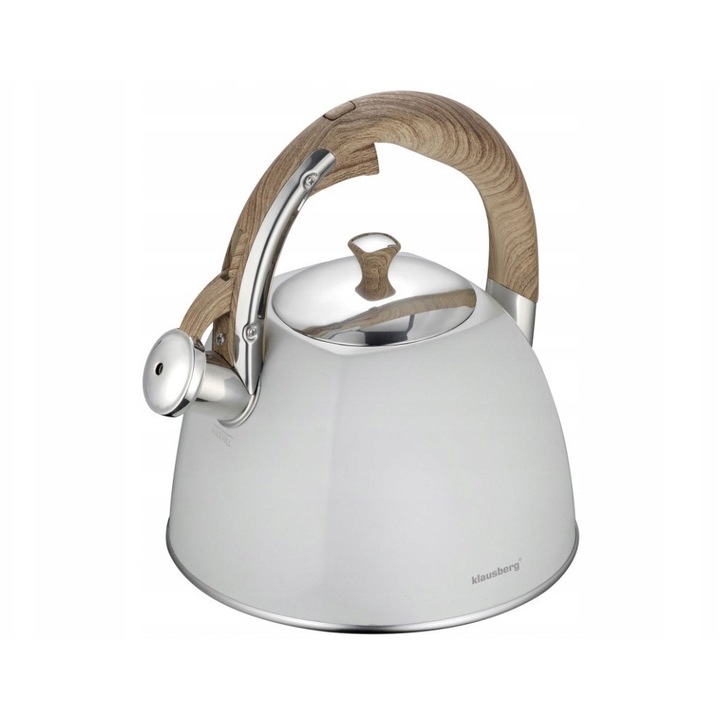 Ceainic Klausberg 3L otel emailat alb 22x23.5cm