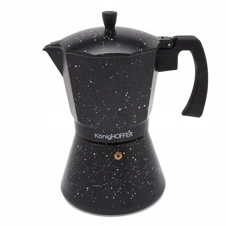 Ibric KonigHOFFER Marble E4DC56N9WFI, din aluminiu, compatibila cu inductie/gaz/ceramic, 720 ml (12 cesti), negru