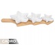 Set de servire pentru gustari, Cadro, 4 piese, portelan, design sarbatoresc, alb, 42x14x1cm