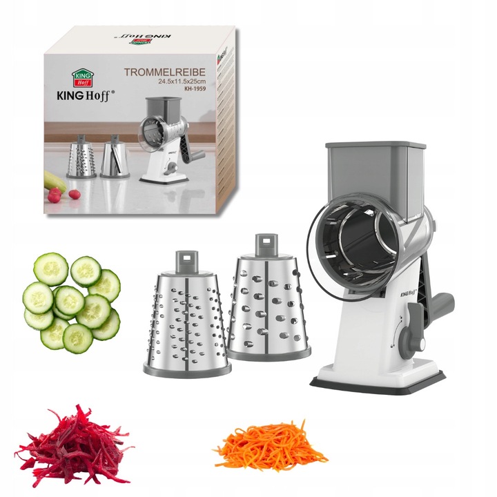 Razatoare Kinghoff KH-1959, 3 lame, otel inoxidabil, pentru legume