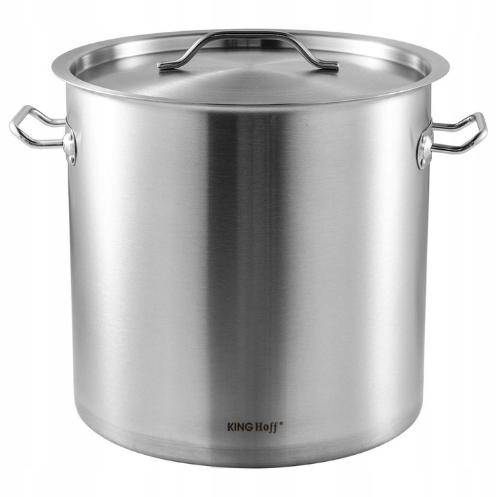 Oala gastronomica KINGHoff 25L, inox, 32x32cm, capacitate mare, pentru toate tipurile de plite