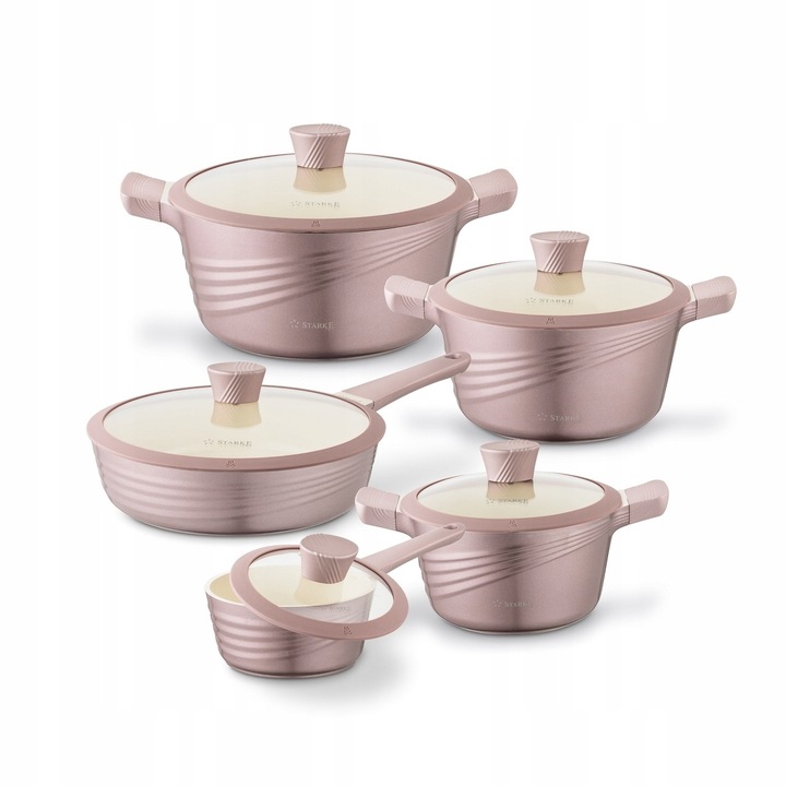 Set oale Starke Pro Naturale Rose Gold, aluminiu, roz, 10 piese
