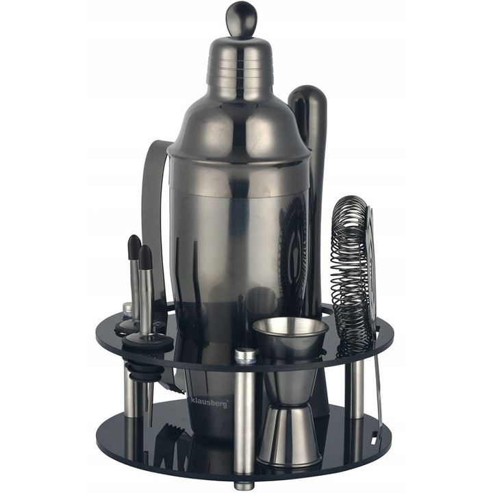 Set barman Klausberg 9 piese negru 18cm